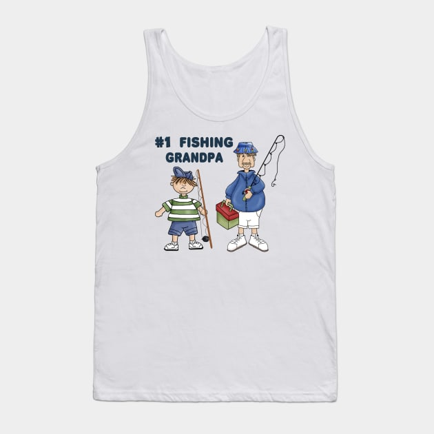 Number #1 Fishing Grandpa Tank Top by SpiceTree